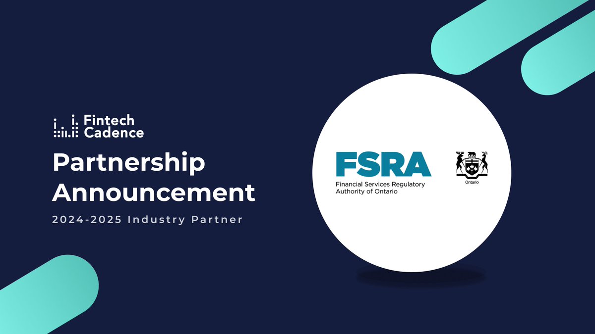 We are thrilled to announce our new partnership with FSRA, in support of Fintech Cadence’s mission to foster fintech innovation in Ontario. 🚀

Learn more in our press release here: 
fintechcadence.com/blog-posts/fsr…