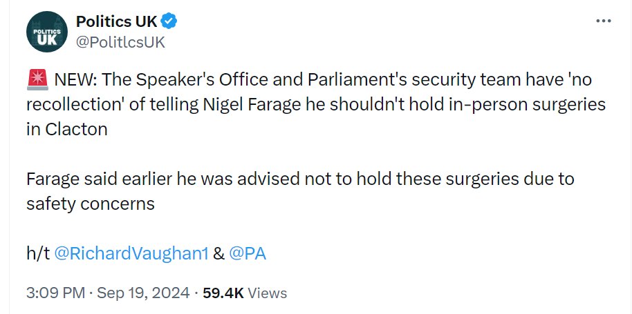 🚨Nigel Farage has claimed the security services have banned him from holding constituency surgeries in Clacton, this of course is a steaming pile of bullshit. Farage is a workshy scrounger who's barely done a day's work in his life!!!
#FarageRiots