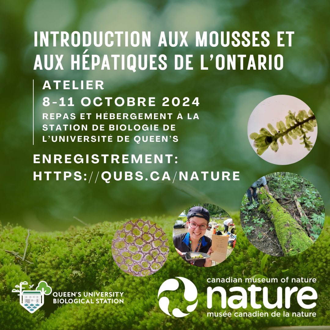 The Canadian Museum of Nature is hosting a field- and lab-based introduction to byrophyte collection, microscopy and reporting in Ontario.  Learn more and Register here! qubs.ca/nature

Register by October 1st!