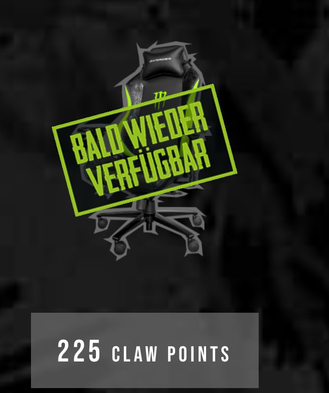 creepychicky's tweet photo. @MonsterEnergyDE wann gibt es wieder den Stuhl beim Monster Claw Club? 🥰 https://t.co/qWBtFWpy33