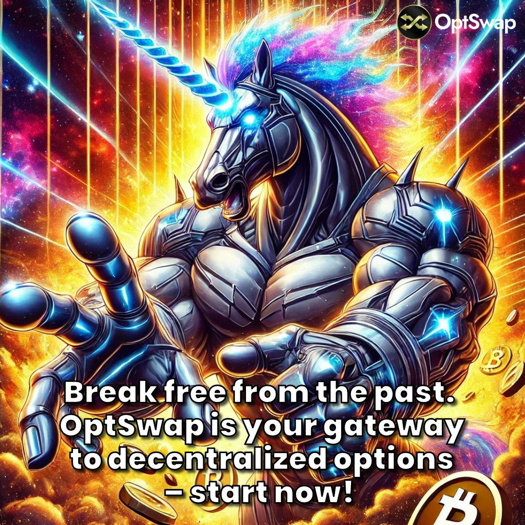 OptSwap's tweet image. Break free from the past and step into the future with OptSwap. Our platform empowers you to trade options in a decentralized way, offering you freedom and flexibility like never before. Start your journey now and embrace the future of finance! 🦄

#optswap #DecentralizedOptions…