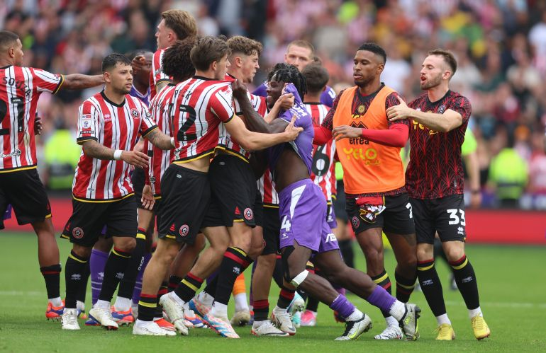 Sheffield United and Watford have been fined £17k and £5k respectively by the FA for failing to control their players in the clubs' Championship clash earlier this month. United were fined more due to 'a consistent failing by the club to control its players' (this was United's