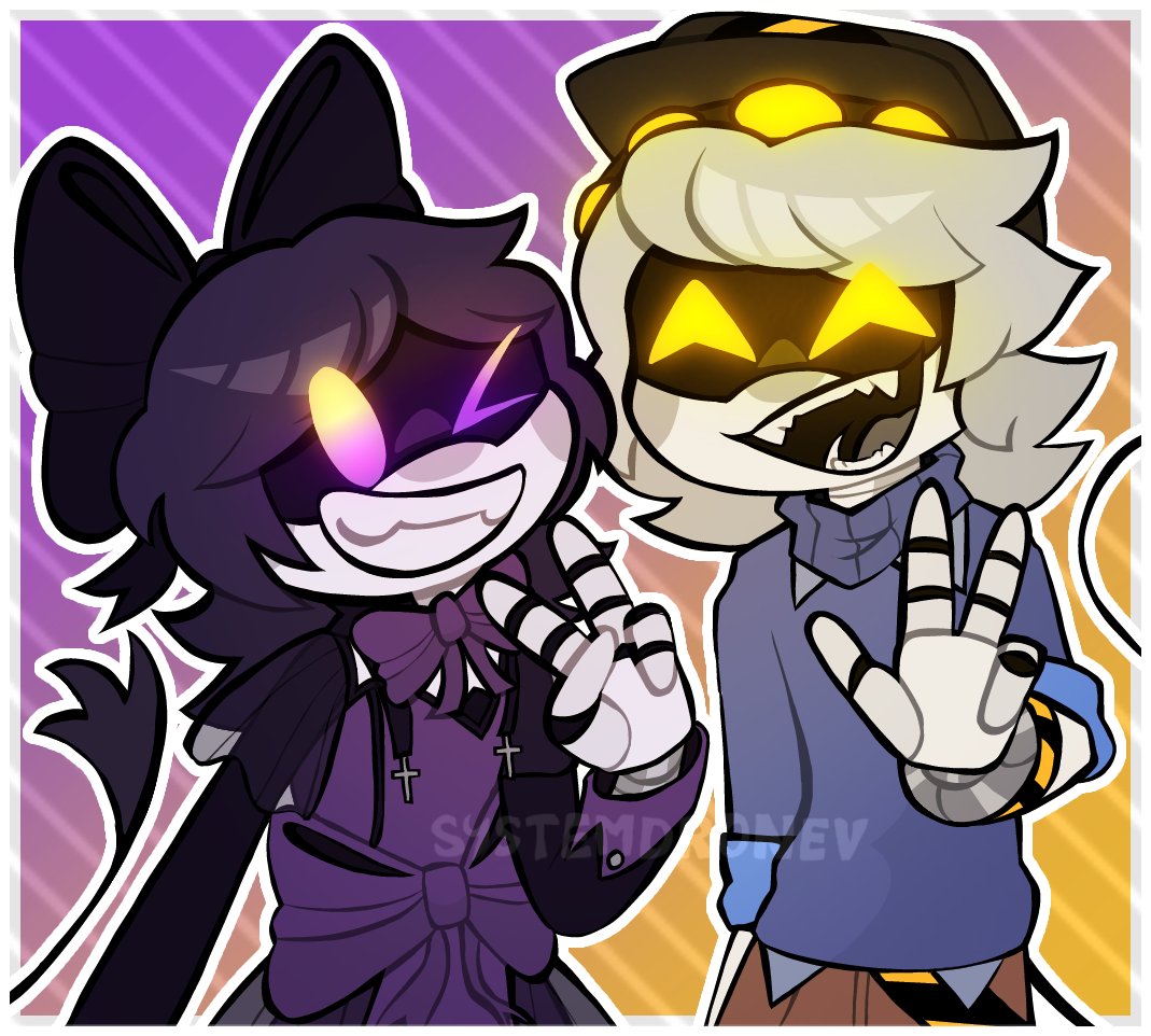 SystemDroneV's tweet photo. sillies for @moonssockets and @CreatorCloudy !! :3 the sibling duo!!

#mdtwt #uzisona #nsona #murderdrones https://t.co/rjV3ctql8x