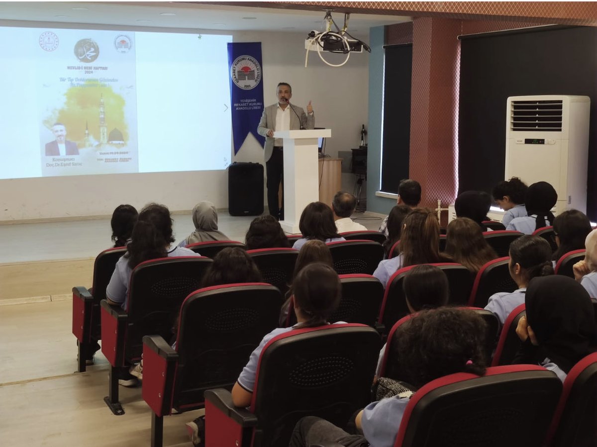 Yenişehir Rekabet Kurumu Anadolu lisesi Değerler Kulübü Mevlid-i Nebî etkinliği kapsamında “Bir Tıp Doktorunun Gözünde Hz.Peygamber Hasbıhalini Doç.Dr.Eşref ARAÇ’la gerçekleştirdi.