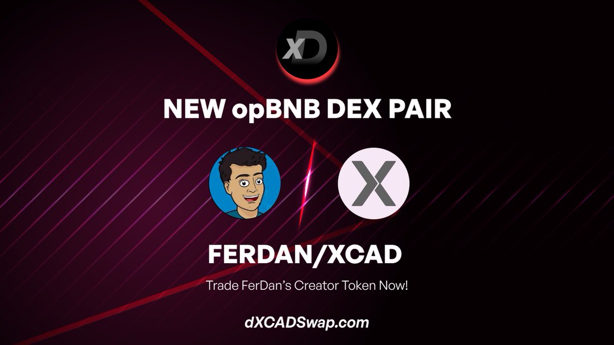New Creator Token listing on dXCAD! 🥳

FERDAN/XCAD 

Stay tuned for Farms &amp; further dXCAD usecase as we look to create a more liquid environment for creator tokens