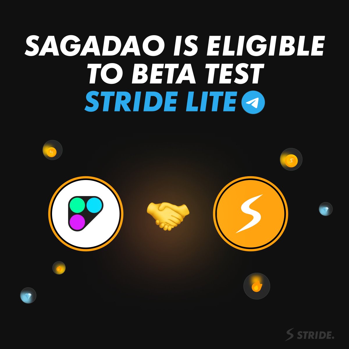 The <a href="/SagaMobileDAO/">Saga DAO</a> community are eligible to beta test <a href="/StrideLiteTG/">Stride Lite</a>🤝