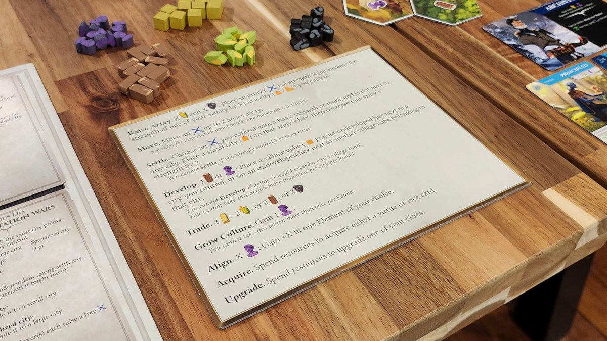SolarStudiosDev's tweet photo. During your turn in Redsky: The Boardgame, you take 2 Actions. In this game's streamlined civ-style design, there 9 Actions for you to choose from.

Plan your Actions carefully to propel your civilization to greatness! https://t.co/2EEn4dVXEu