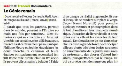 francetvpro's tweet photo. #LesMediasEnParlent dans @Diverto_off @Tele7jours @TeleLoisirs @Telerama 

Science Grand Format présenté par Mathieu Vidard
Le génie romain

#ScienceF5 #documentaire 

▶️Jeu 19/09 à 21.05 | #France5 &amp; https://t.co/JqV7mXAoWY https://t.co/ZodC10LY3H