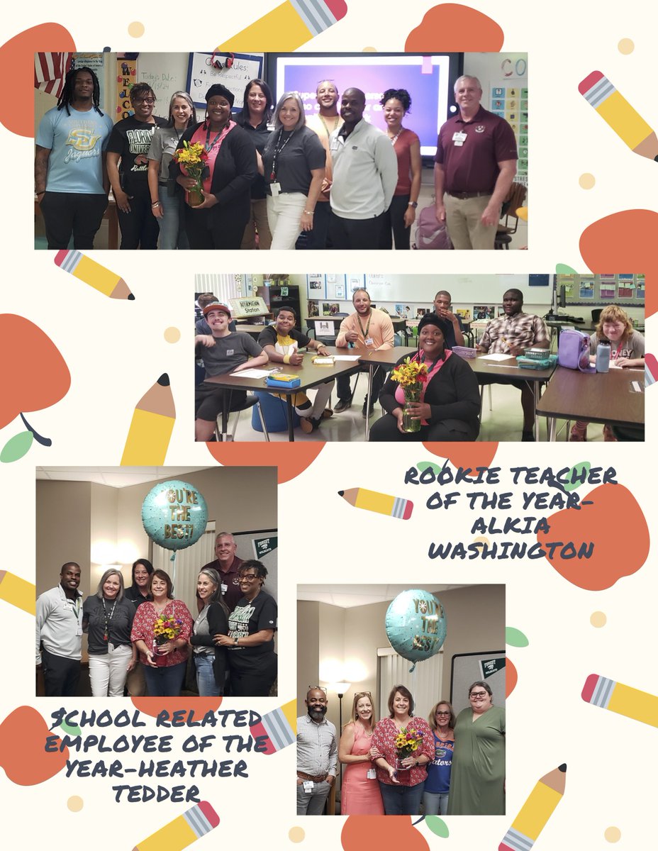 Congratulations to all of our nominees this year! Our winners for 24-25 are:

Heather Tedder - School Related Employee of the Year
Alkia Washington - Rookie Teacher of the Year
Tara Kline - Teacher of the Year