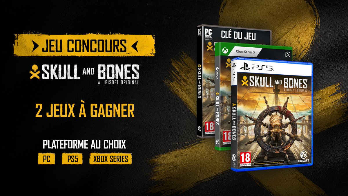 skullandbonesfr's tweet photo. Aujourd'hui c'est la Journée Internationale du Parler Pirate 🏴‍☠️

Pour l'occasion, on vous fait gagner 2 jeux Skull and Bones ! 💀

Pour participer :
✅ S'abonner à @skullandbonesfr
❤️ Aimer ce post
💬 Commenter en donnant ton expression pirate préférée

TAS le 26/09 https://t.co/vJEfV9XcpE