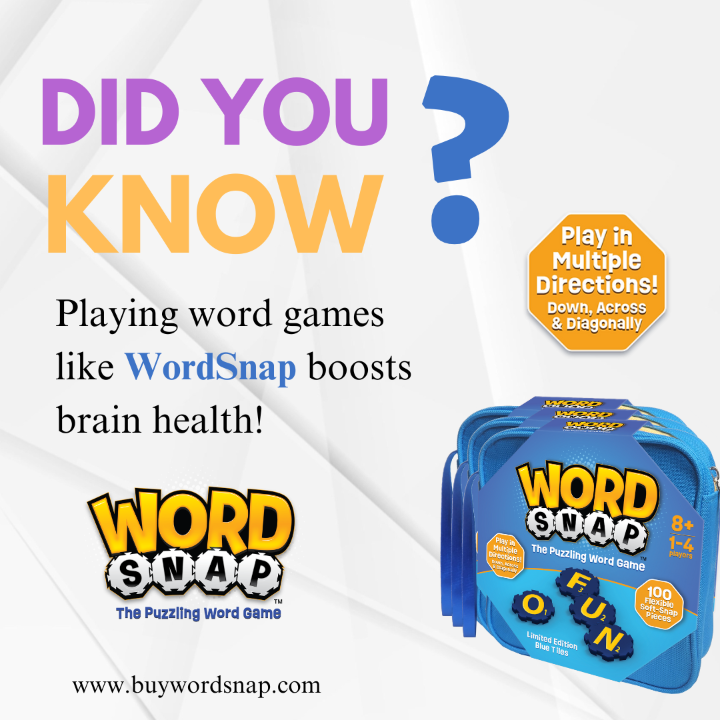 Studies show word games improve memory, cognitive function, and creativity. Not only will you be having fun, but you'll also give your brain a workout! So grab your pieces and start snapping those words! 🧠✨  #BuyWordSnap #BrainTrainingFun #WordSnapBoost