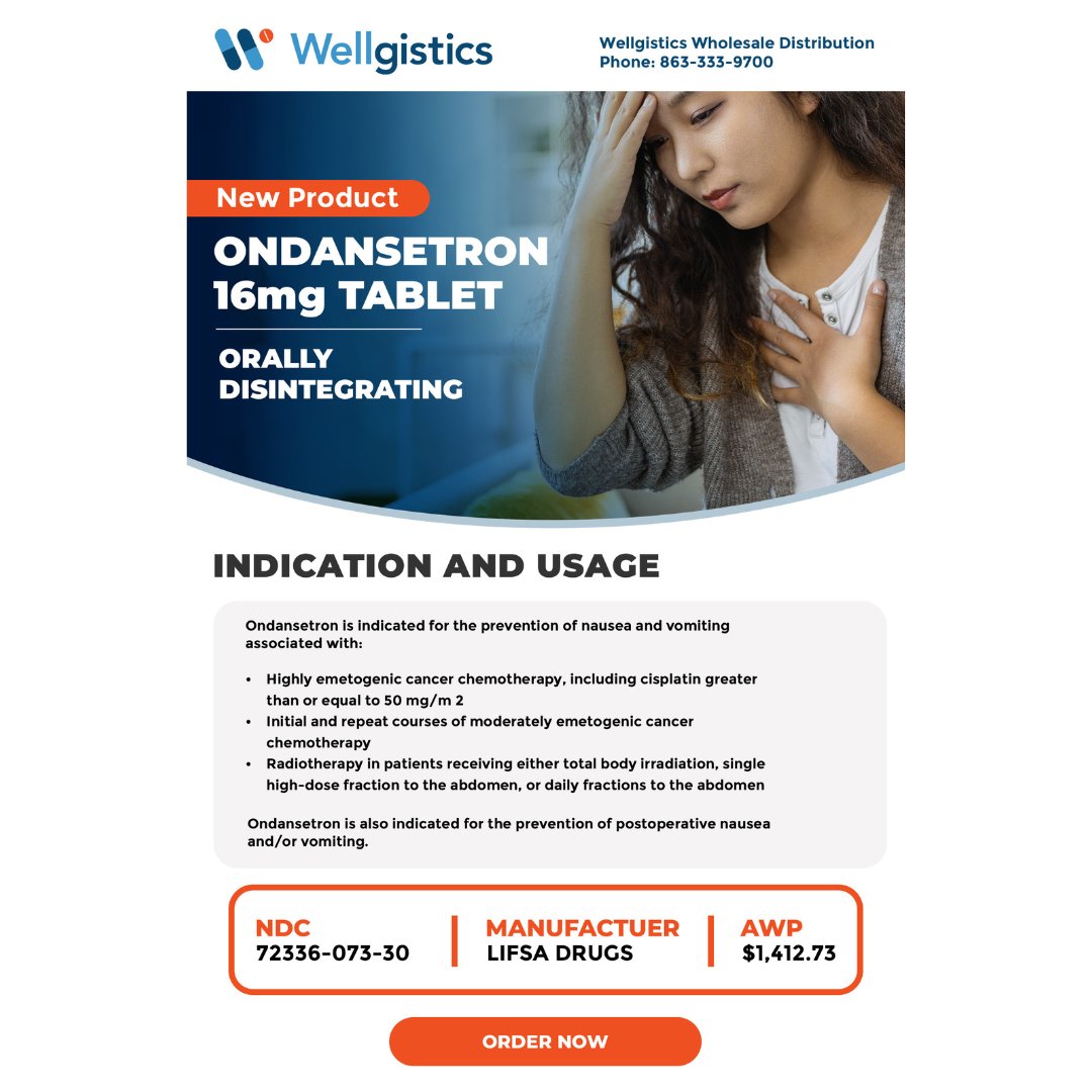 wellgistics's tweet photo. Our new orally disintegrating tablets offer a convenient and effective way to manage nausea  and vomiting associated with cancer treatments and surgery. 

Ask your healthcare provider about it today.https://t.co/ZdxN9lgA3b 

#Wellgistics #NauseaAndVomiting https://t.co/ELpRwKms3Q