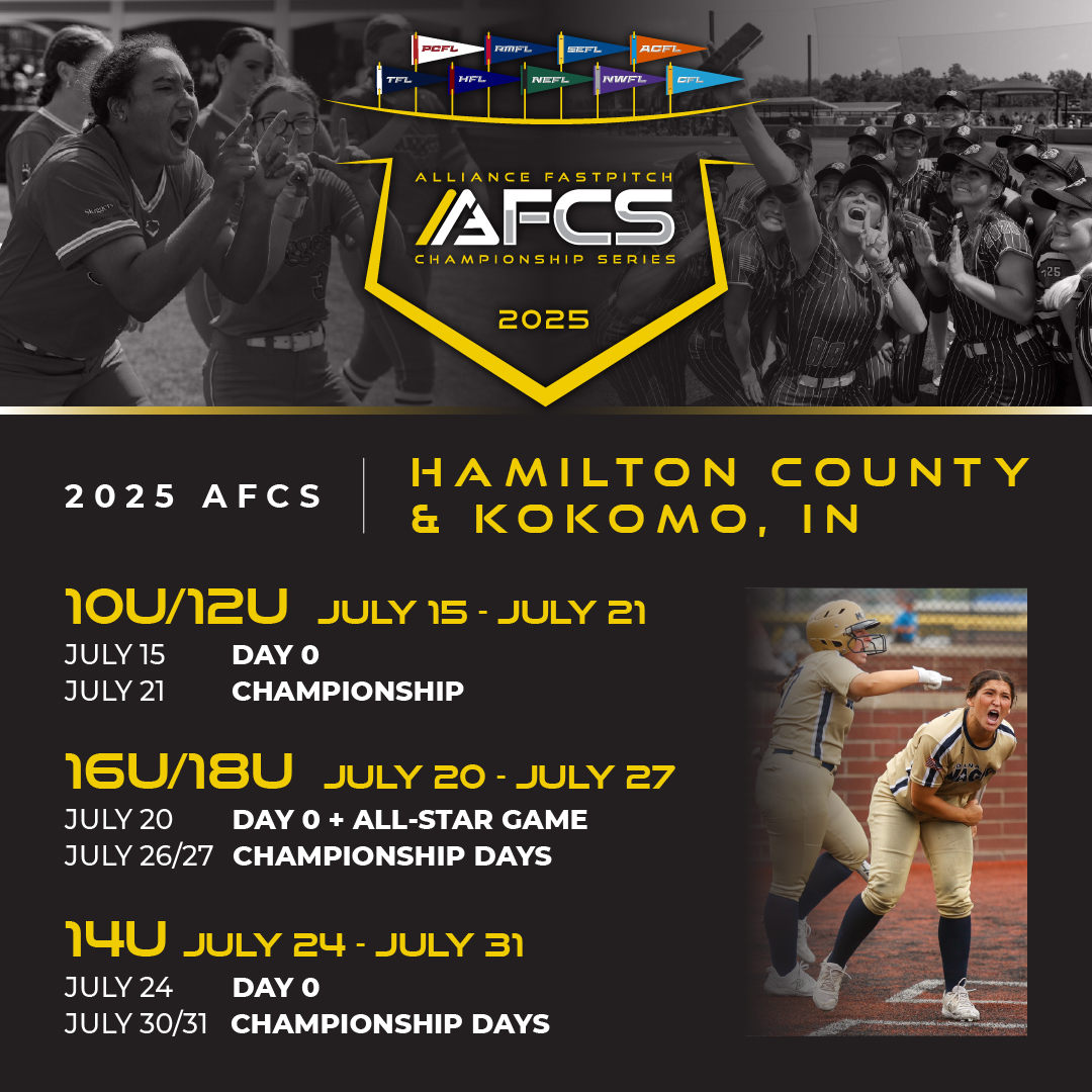 The Alliance Fastpitch (@thealliancefp) on Twitter photo One state. One champion. All divisions.
#AFCS 2025 is heading to Indiana, and for the first time ever, ALL divisions will battle it out in the same location! 🥎
<a href="/VisitHamiltonCo/">Visit Hamilton County, Indiana</a>
<a href="/VisitKokomo/">Greater Kokomo CVB</a>
One field. One dream. Who’s ready to make history? 🏆 bit.ly/3Bc0dvg One state. One champion. All divisions.
#AFCS 2025 is heading to Indiana, and for the first time ever, ALL divisions will battle it out in the same location! 🥎
<a href="/VisitHamiltonCo/">Visit Hamilton County, Indiana</a>
<a href="/VisitKokomo/">Greater Kokomo CVB</a>
One field. One dream. Who’s ready to make history? 🏆 bit.ly/3Bc0dvg