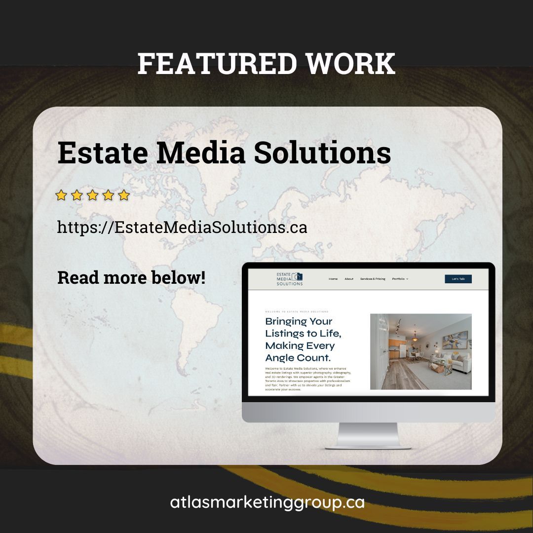 We recently partnered with Estate Media Solutions to create a website that showcases their expertise in elevating real estate listings through stunning photography, videography, and 3D renderings. Let us know what you think!

#WebDesign #AtlasMarketingGroup