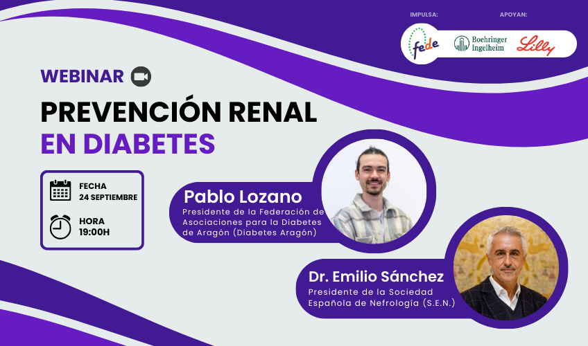 ❗No te pierdas el próximo martes 24 de septiembre, a las 19:00 horas, el webinar que impartiremos sobre la importancia de la "Prevención renal en diabetes".

Contaremos con la participación del Dr. Emilio Sánchez, presidente de la Sociedad Española de Nefrología (<a href="/SENefrologia/">S.E.N. Nefrología</a>),