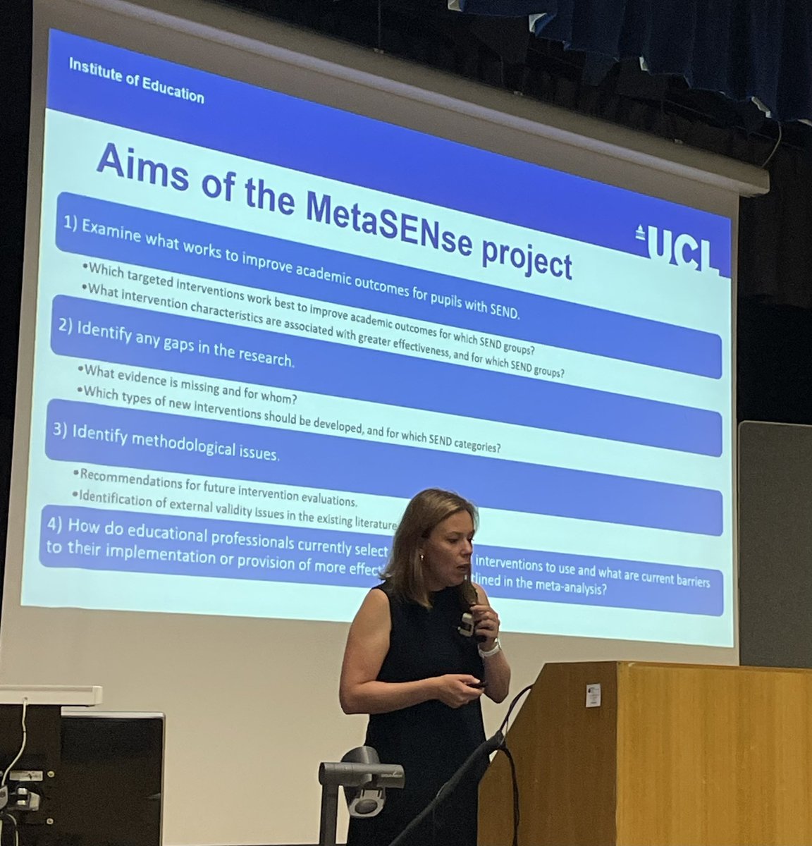 DrRebeccaGordon's tweet photo. PI @JoVanHerwegen at the #MetaSENse launch showcasing our findings from our @NuffieldFound funded project run out of #IOE and #CEN @UCL_IOE_PHD @UoL_CEN https://t.co/Wze1N5VI8m
