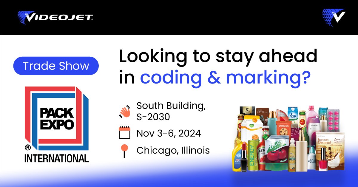 Join us at #PACKEXPO2024 🌐, Chicago's premier packaging event! Meet our experts at booth S-2030, Nov 3-6, to discover innovative marking &amp; coding solutions. Stay tuned for sneak peeks of our latest tech! 🚀 Get your badge: ow.ly/zhz550Tq8ej

#VideojetInChicago #Innovation