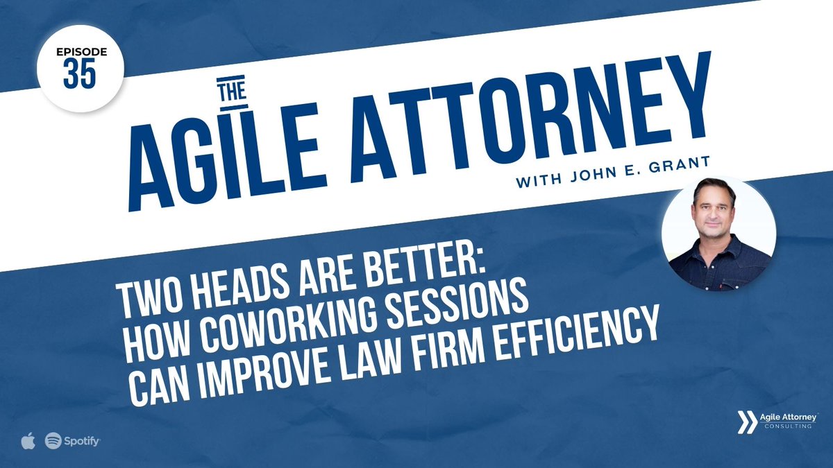 Want to supercharge your law firm's efficiency? 🚀⚖️
Learn how "paired programming" from the tech world can transform your legal practice.
Reduce miscommunication, accelerate feedback, and improve work quality.

Listen now: agileattorney.com/35
#AgileAttorney #LegalTech