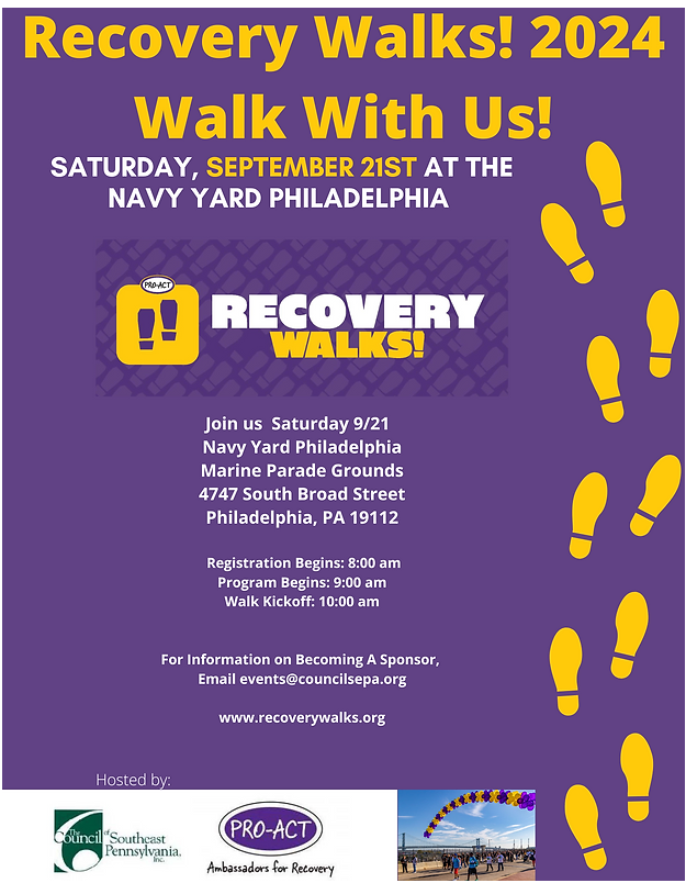 UAC (@uacoalition) on Twitter photo Walk for recovery with YOACAP! Join the Recovery Walk 2024 Saturday, 9/21.
📍 Marine Parade Grounds, Navy Yard
⏰ Reg: 8AM | Program: 9AM | Walk: 10AM
Learn more: recoverywalks.org | email events@councilsepa.org Walk for recovery with YOACAP! Join the Recovery Walk 2024 Saturday, 9/21.
📍 Marine Parade Grounds, Navy Yard
⏰ Reg: 8AM | Program: 9AM | Walk: 10AM
Learn more: recoverywalks.org | email events@councilsepa.org
