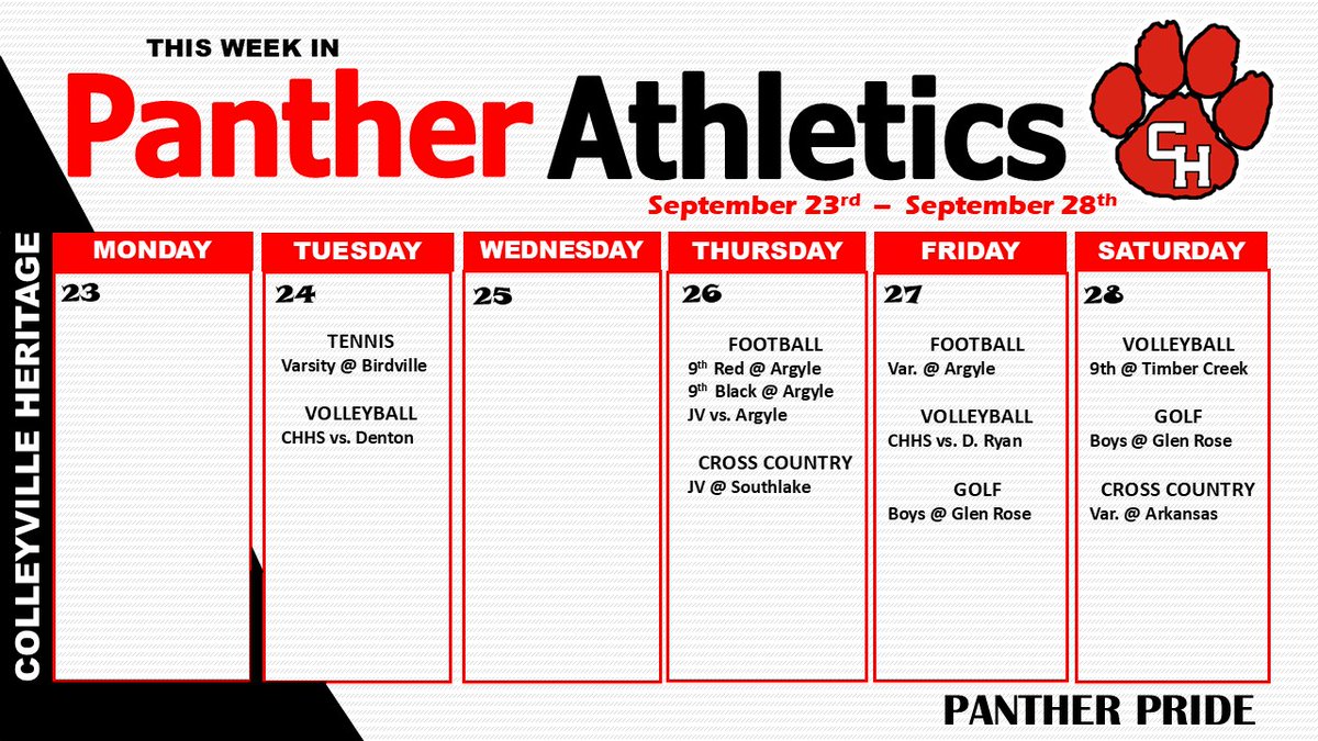 More Panther ACTION!  <a href="/GCISD_Athletics/">GCISD Athletics Dept.</a> <a href="/CHPantherPride/">Colleyville Heritage</a>