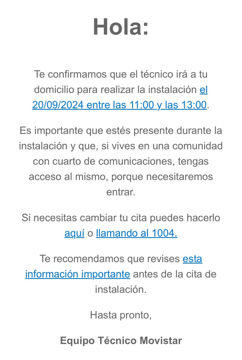 Raul_Nov's tweet photo. @movistar_es Espero que le llegue este mensaje de alguna otra forma , ya que mañana se lo instalan. https://t.co/OIBWCJ4lXM