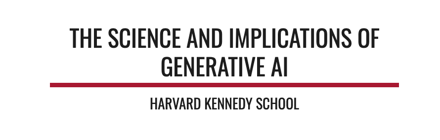 Computational Policy Lab (@comppolicylab) on Twitter photo Looking for a primer on generative AI? This open course, offered by our lab faculty director @5harad and affiliate <a href="/tedsvo/">Teddy Svoronos</a>, provides an introduction to how GenAI works, how to use it, and the larger opportunities and challenges it poses for society. zurl.co/2anx Looking for a primer on generative AI? This open course, offered by our lab faculty director @5harad and affiliate <a href="/tedsvo/">Teddy Svoronos</a>, provides an introduction to how GenAI works, how to use it, and the larger opportunities and challenges it poses for society. zurl.co/2anx