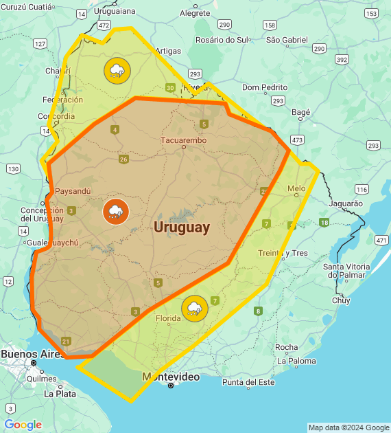 Inumet_'s tweet photo. Advertencia meteorológica naranja y amarilla por Tormentas fuertes y lluvias intensas
Se actualizará a las 15:00 o ante cambios significativos

Más info: https://t.co/zY2u8OFmLu https://t.co/t4i23weQAh