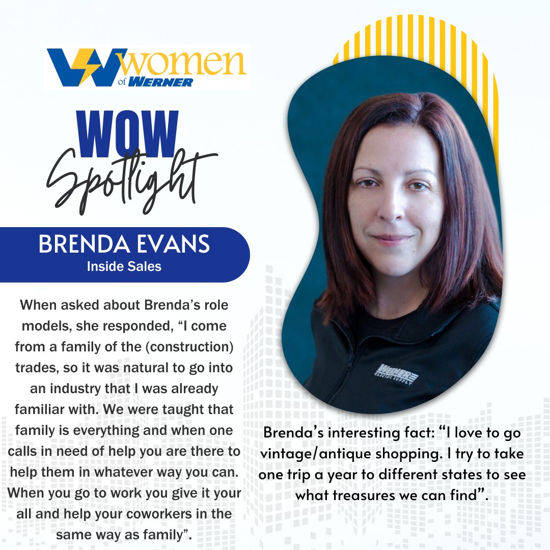#WomenOfWerner Spotlight for September: Brenda Evans! All your hard work and help does not go unnoticed! Thank you! #WernerWay #GreatPlaceToWork #WomenWiredForSuccess