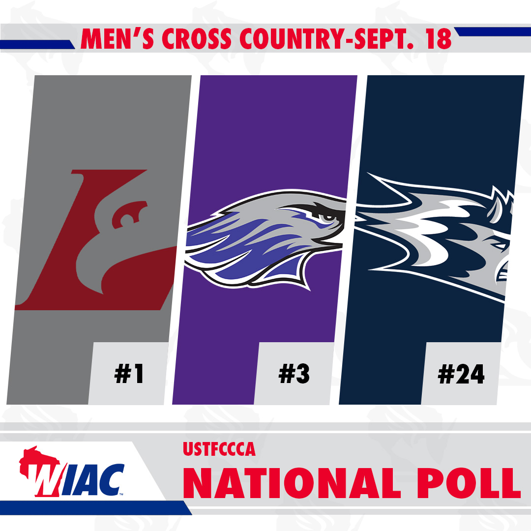 wiacsports's tweet photo. #WIACXC | @UWLAthletics #⃣1⃣, @UWWAthletics #⃣3⃣ and @stoutbluedevils #⃣2⃣4⃣ in this week's USTFCCCA National Poll!

#ExcellenceInAction
#d3xc https://t.co/N2Qu6IH2cQ