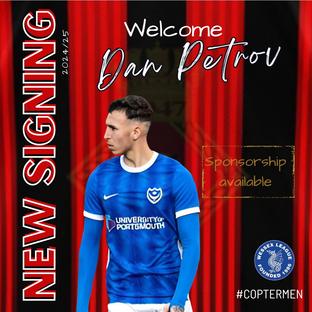 🔴⚫ | 𝑵𝒆𝒘 𝑺𝒊𝒈𝒏𝒊𝒏𝒈  

We are the gift that keeps on giving....

We are pleased to announce another new addition to the club. Welcome aboard Dan!

If you are interested in sponsoring any of our players, please send us a PM for further details.

#Coptermen 🚁