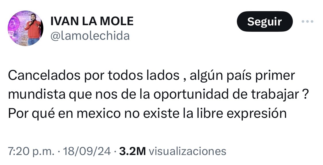 Amable recordatorio de que la «libertad de expresión» refiere al derecho a expresarse sin que eso implique persecución por parte del Estado, no a que un privado decida ya no asociarse contigo por las pendejadas que dices :)
