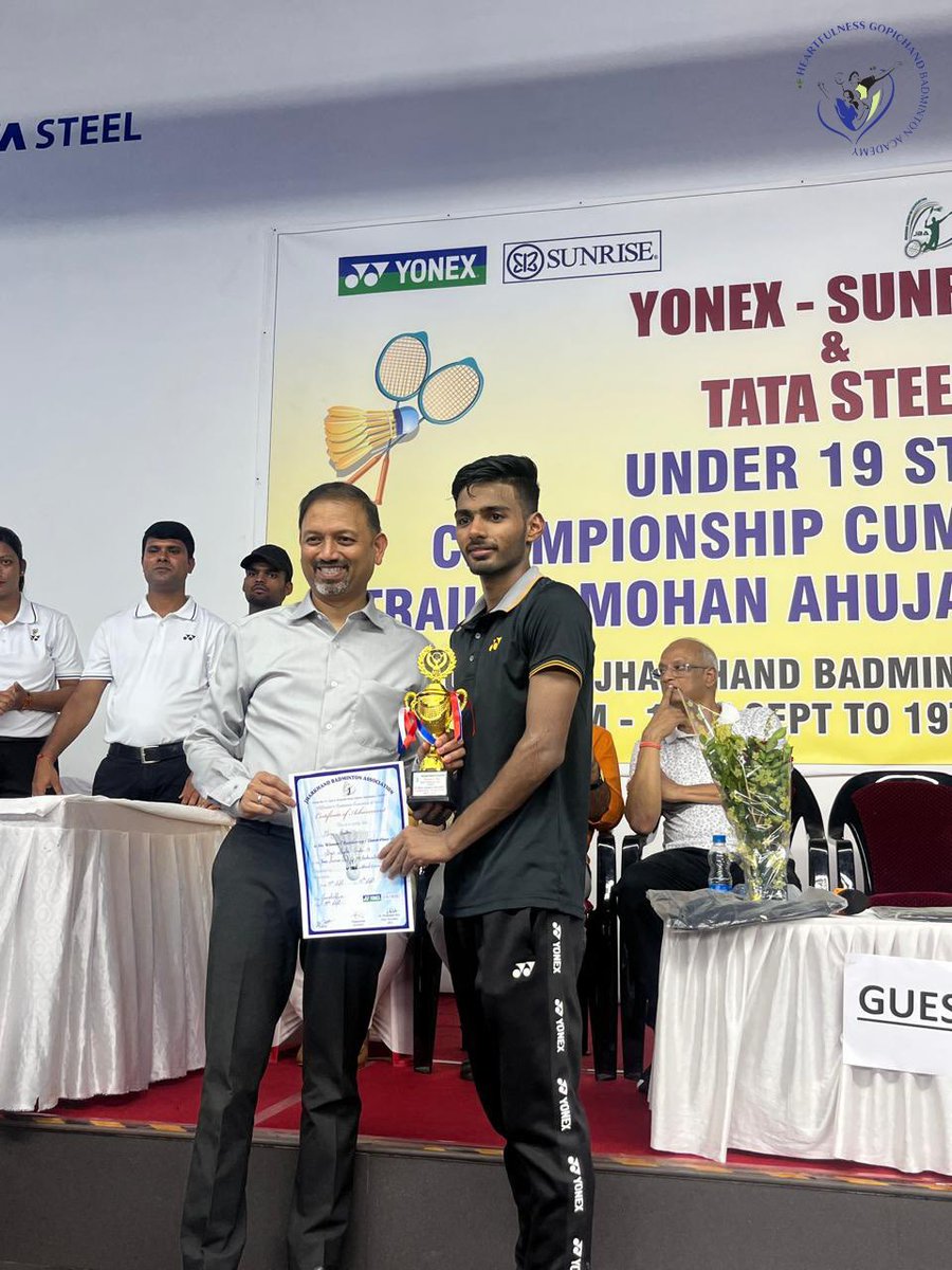 HGBAcademy's tweet photo. Hearty congratulations to Sachin &amp; Neeraj from @heartfulness Gopichand Badminton Academy for winning the Singles and Doubles in Mixed Doubles at the Jharkhand State Championship and also for their well-deserved selection to the state team!

@PGopichand73 

#badminton https://t.co/Ihs88MPndH