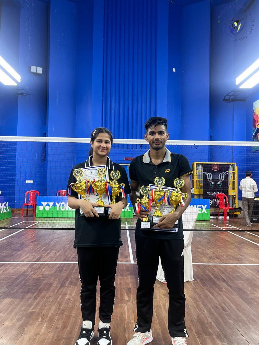 HGBAcademy's tweet photo. Hearty congratulations to Sachin &amp; Neeraj from @heartfulness Gopichand Badminton Academy for winning the Singles and Doubles in Mixed Doubles at the Jharkhand State Championship and also for their well-deserved selection to the state team!

@PGopichand73 

#badminton https://t.co/Ihs88MPndH