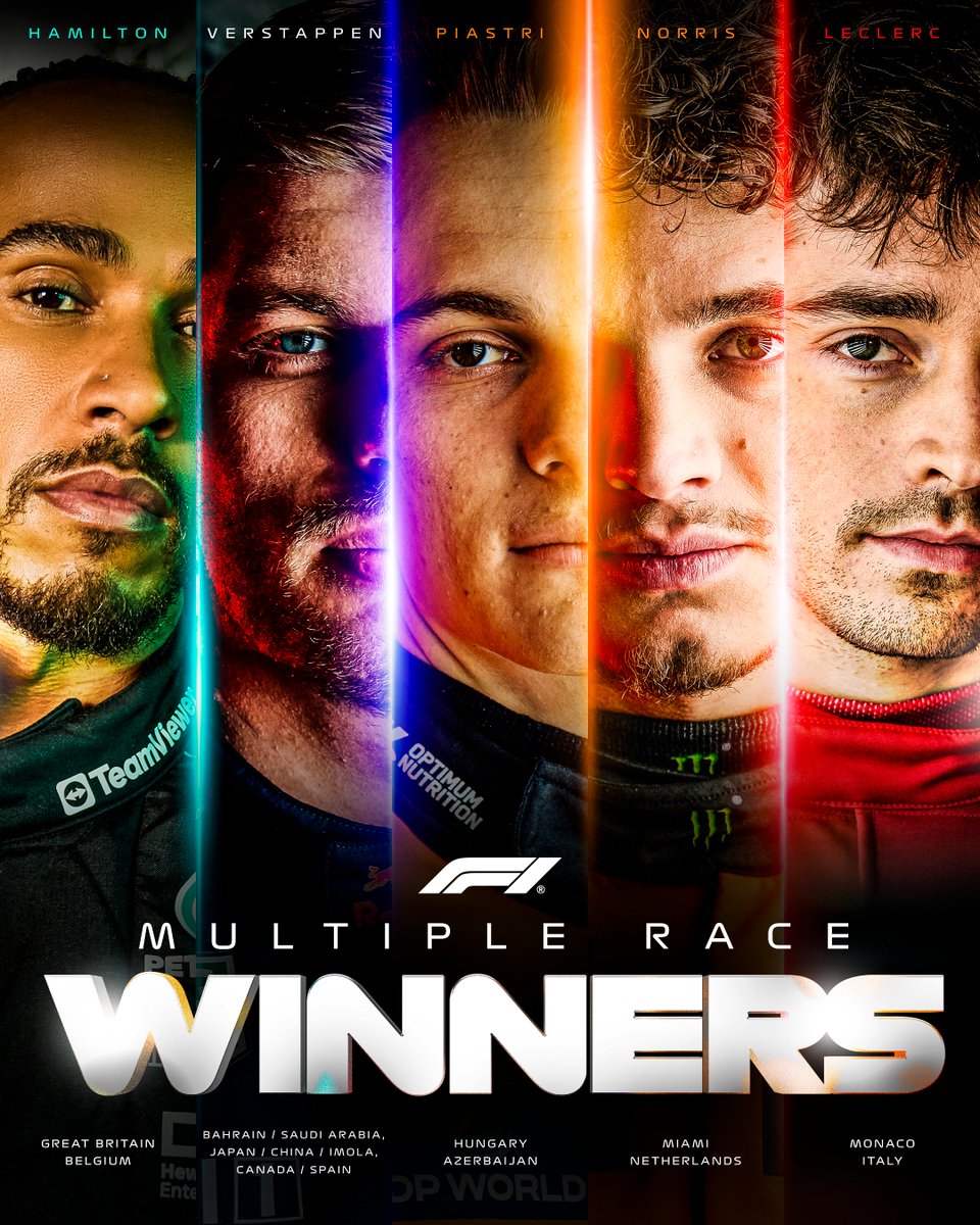̶F̶o̶u̶r̶ Five multiple race winners this season 👀

2012 was the last time that happened 😮

#F1 #SingaporeGP