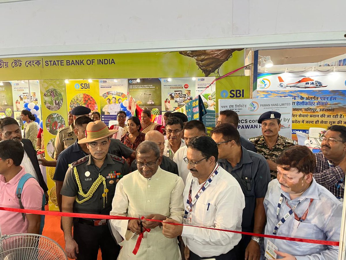 nhpcltd's tweet photo. Shri Lakshman Prasad Acharya, Hon'ble Governor of Assam inaugurated the #NHPC's pavilion at 'Vibrant North East 2024' being organised at Guwahati from 19th to 21st Sept 2024. NHPC's activities with special focus towards its activities in the North East India were highlighted in the pavilion.The Downstream River Bank Protection works and CSR-SD activities being undertaken by Subansiri Lower Project were also showcased.
#hydropower 
#RenewableEnergy
#GreenEnergy 
#SustainableDevelopment 
#CSR @MinOfPower @PIB_India