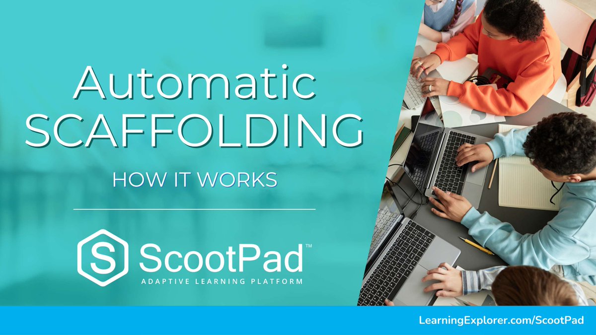 Discover how ScootPad's automatic scaffolding targets students' individual needs, reduces frustration, and saves time. Read more: ow.ly/goH750Tr6EI
 #edchat #elementary #middleschool