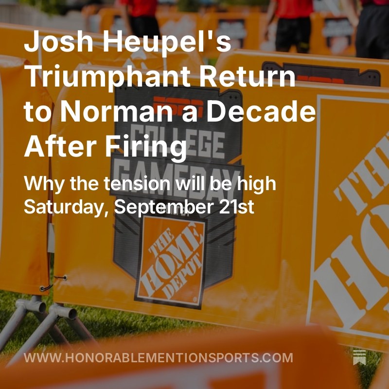 HonorableSport's tweet photo. Josh Heupel returns to Norman a decade after being fired...

Read More: https://t.co/nHUvibMz8i https://t.co/MKkM7kvP4N