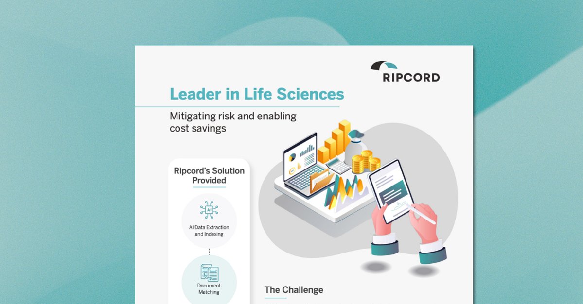 getripcord's tweet image. 📚 CASE STUDY 📚 Discover how one of the world&apos;s leading #LifeSciences manufacturers mitigated risk and unlocked massive savings after implementing Ripcord&apos;s #DocumentIntelligence. 🧪🔬 

🔗 bit.ly/3ZjjS6K