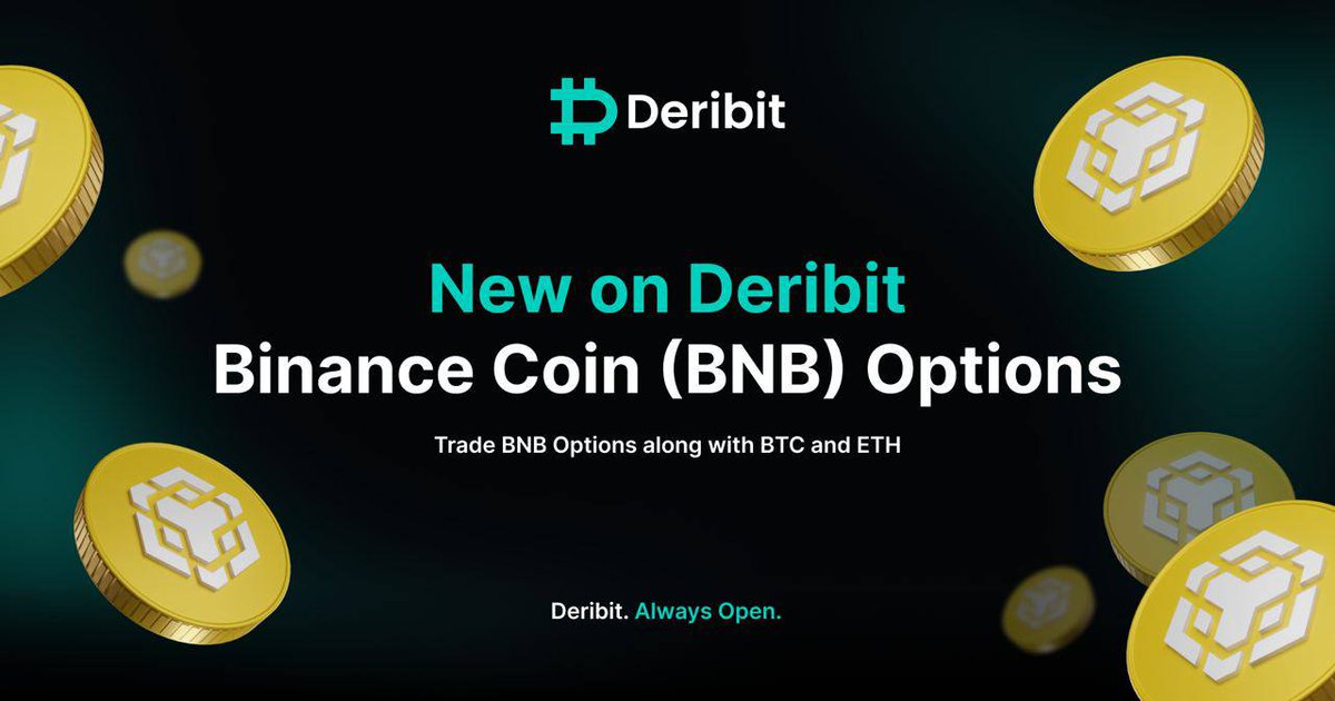 DeribitOfficial's tweet photo. Deribit launching BNB Options 🚀🚀🚀

We are pleased to inform you that we are targeting the launch of BNB Perpetual and Options on 1 October 2024 at 9 AM UTC. 

#BNB #USDC