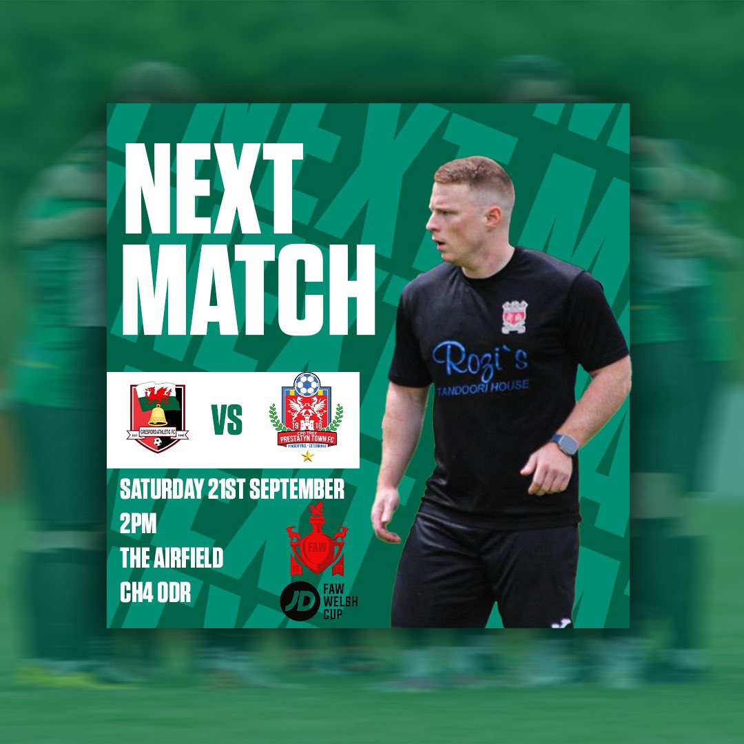 Prestatyn Town FC ๐ด๓ ง๓ ข๓ ท๓ ฌ๓ ณ๓ ฟ (@ptfcseasiders) on Twitter photo Town are on the road again in the cup ๐
๐ <a href="/GresfordFC/">Gresford Athletic FC</a>
๐ KO - 2pm
๐๏ธ Saturday 21st September
๐The Airfield, CH4 0DR Town are on the road again in the cup ๐
๐ <a href="/GresfordFC/">Gresford Athletic FC</a>
๐ KO - 2pm
๐๏ธ Saturday 21st September
๐The Airfield, CH4 0DR