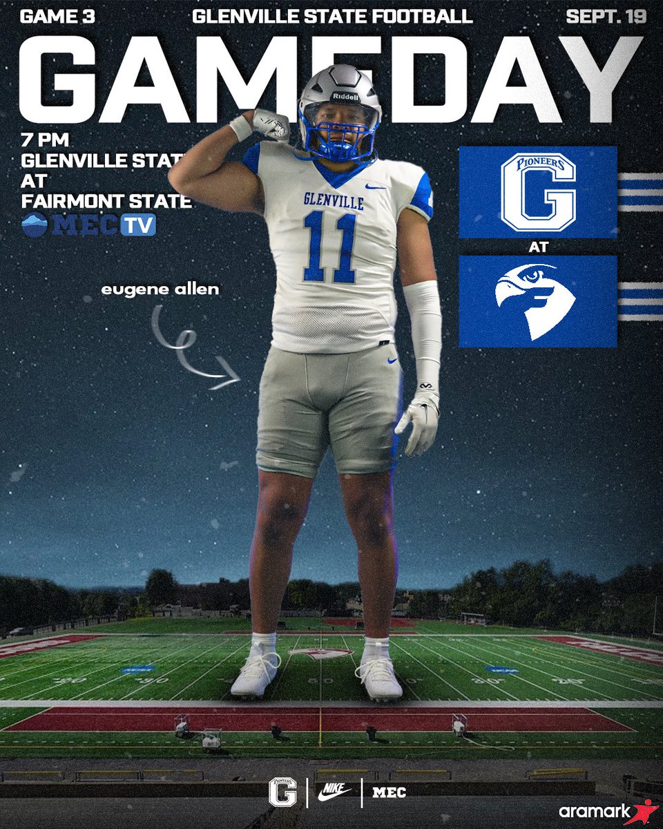 𝐆𝐀𝐌𝐄𝐃𝐀𝐘!

🆚 Fairmont State
⌚️ 7 p.m.
ℹ️ Battle For The Bit
🏟️ Duvall-Rosier Field
📍 Fairmont, WV
📺 bit.ly/3OvsK2C
📊 bit.ly/3MKUcbm

#GoPioneers