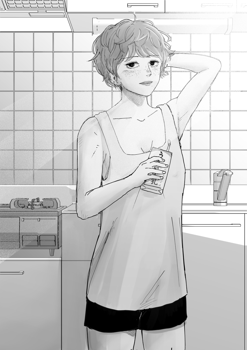 水か牛乳しかないけどええか?