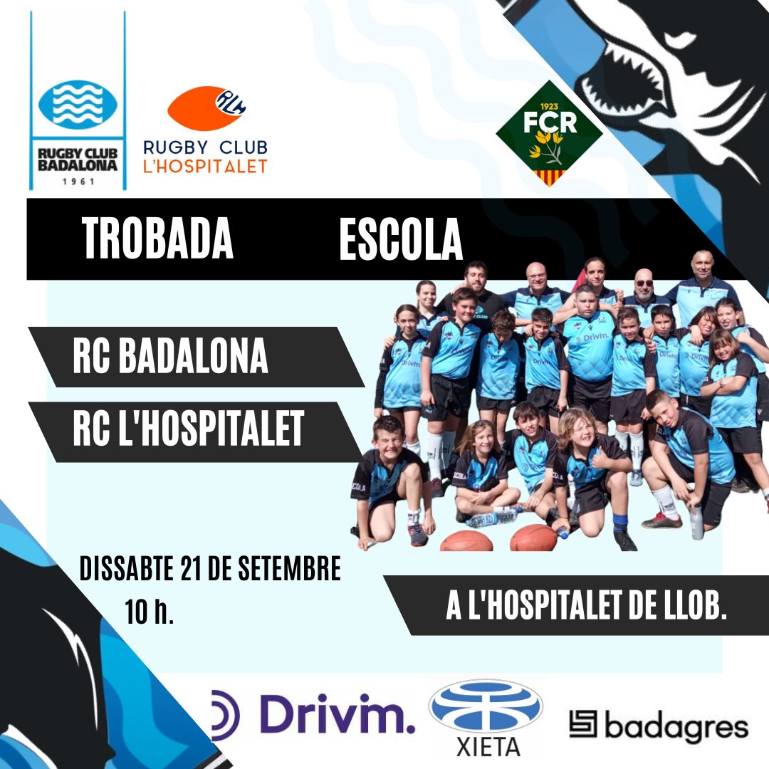 La escola de rugbi a la trobada a la Feixa Llarga a l'Hospitalet ens ofereix el millor rugbi dels més petits del Club.
Endavant taurons 🦈💙 
Temporada en marxa 💪