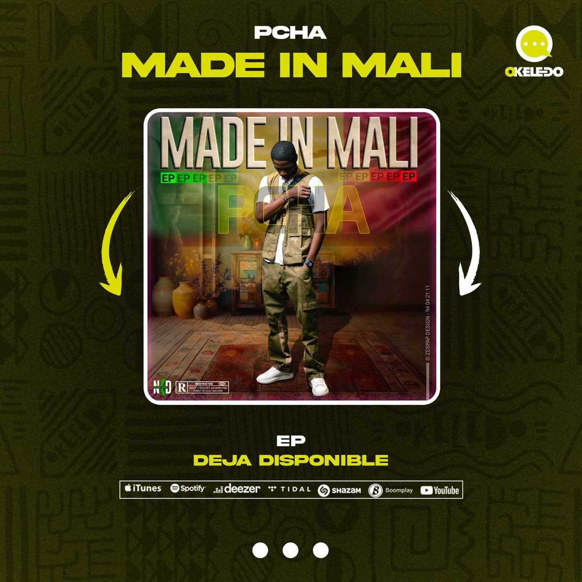 Okeledomag's tweet image. Si on dit que c&apos;est Made in Mali, ils ne vont pas croooiire. Pourtant, bè be Pcha se ko don yan. Mais ni ma se kouma tiama la, voici pour vous son nouvel EP constitué de titres duru. Rien que pour toi !🤩

🎶youtube.com/watch?v=Aeosy8…

#Pcha #okeledonouvellesortie