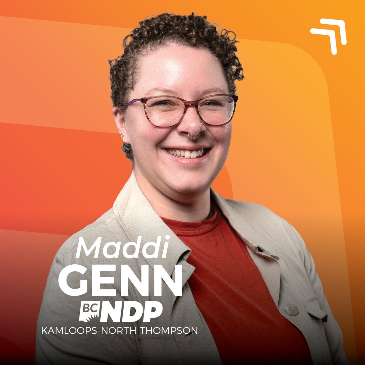 bcndp's tweet photo. We’re happy to announce Maddi Genn as the BC NDP candidate in Kamloops-North Thompson. A youth services advocate who has worked closely with at-risk young people, Maddi knows that people in her community need a government that is ready to take on big challenges. Welcome Maddi! https://t.co/8PdsiA1PcL