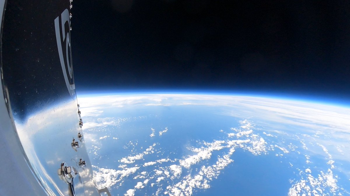 Many people ask what the view looks like at our 100,000-foot apogee.   
 
From this height, Explorers will be able to see the thin blue line of the Earth’s atmosphere. More commonly referred to as the “Overview Effect” by authors and astronauts, we call it “The Space Perspective.