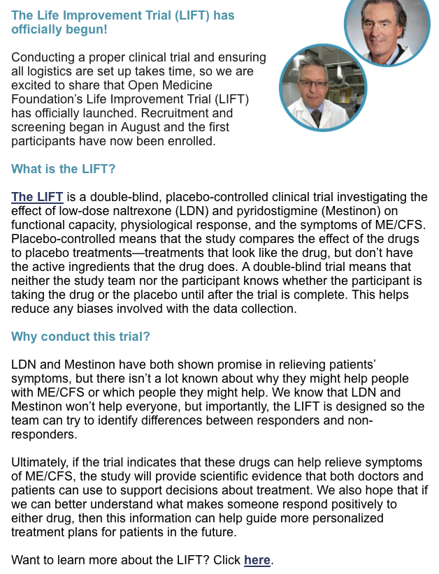 OpenMedF's tweet photo. We are excited to share that OMF’s Life Improvement Trial (LIFT) has officially launched. Recruitment and screening began in August and the first participants have now been enrolled.

Learn more 👉 https://t.co/29SSDI7PfO. https://t.co/QqZoHny4dM