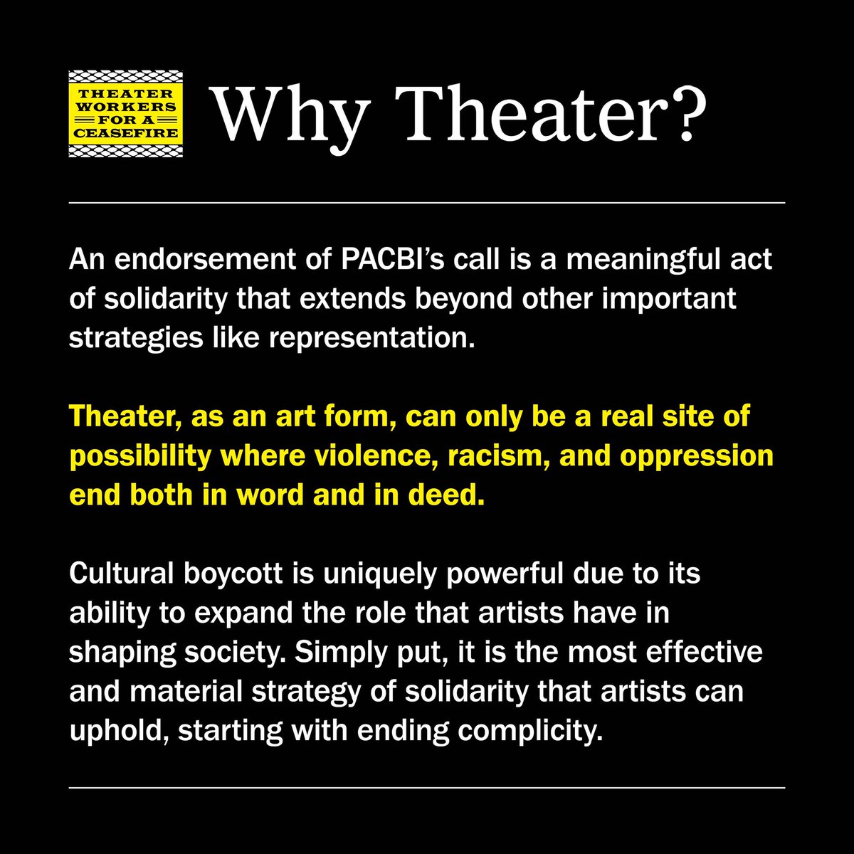 Theater Workers for a Ceasefire tweet media