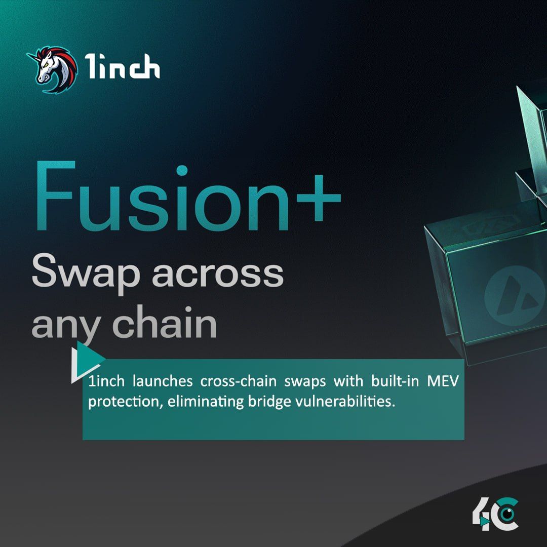 4cby360's tweet photo. One inch launches the ground-breaking cross-chain exchange solution Fusion+

https://t.co/o16P4uCSYI 

#Oneinch #Crosschain #Fusion+ https://t.co/3ZPwhy5Wou