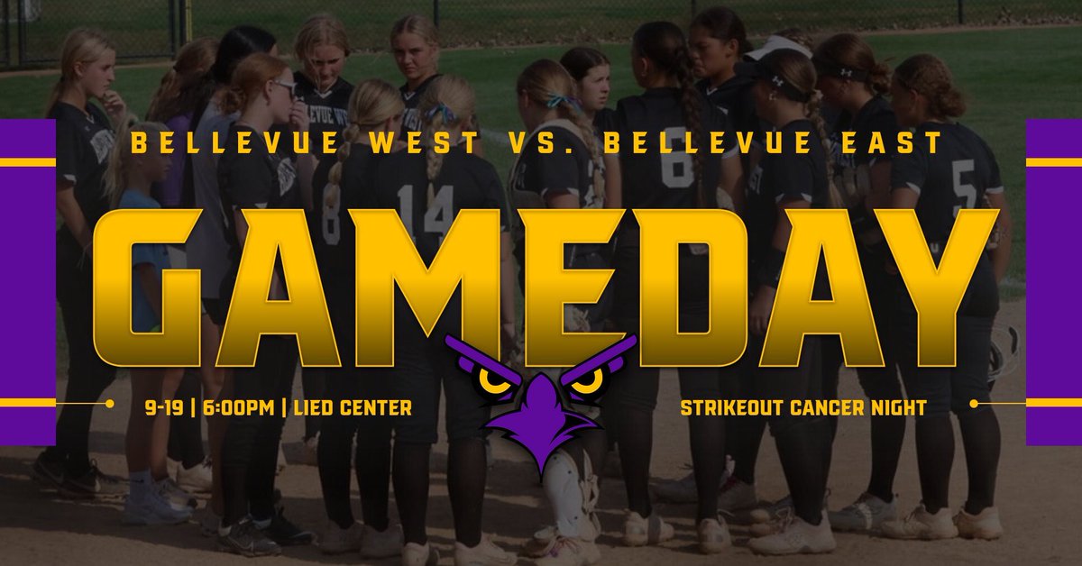 STRIKEOUT CANCER NIGHT

🆚 Bellevue East
⏰ JV at 4:30pm and Varsity at 6:00pm
📍 Lied Center
🥎 Game Changer: web.gc.com/teams/Fz8IIKUd…